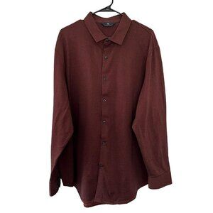 Hart Schaffner Marx Men's Sz XXL Burgundy Long Sleeve Casual Dress Shirt Shirt